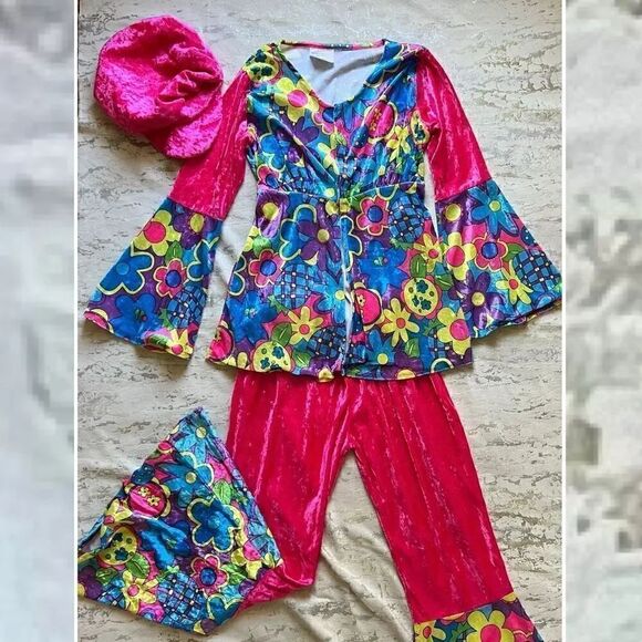 No Brand Other - Groovy Hippie girl Velvet Halloween Costume